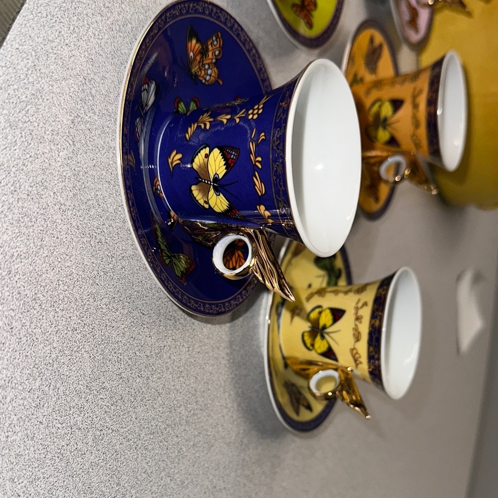 NWT Classic coffee and tea, butterfly  Pattern tea Set in Multicolor - Picture 6 of 7